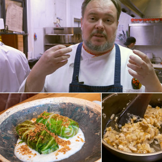 Голубцы с топинамбуром, полбой и грибами