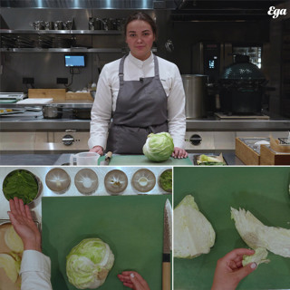 Хрустящий салат из капусты с креветками