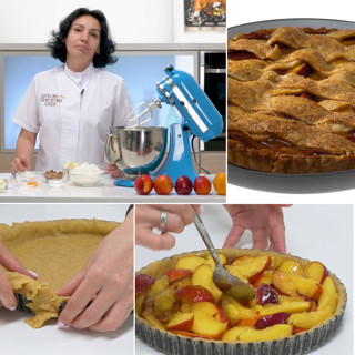 Пирог с нектаринами и миндалем