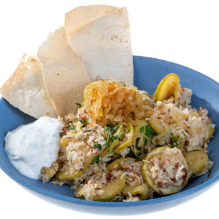 Плов с кабачками и орехами