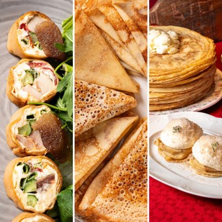 С крабом, икрой, ягодами и кокосом: где есть блины в Москве