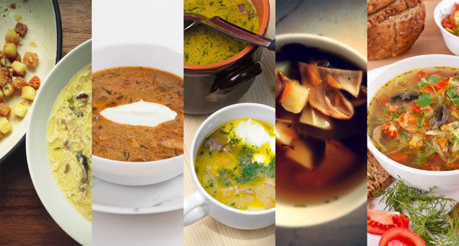 9 супов из лесных грибов фото