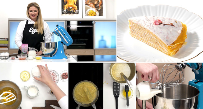 Блинный торт с сакурой фото