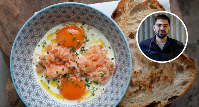 Coddled eggs, или печеные яйца фото