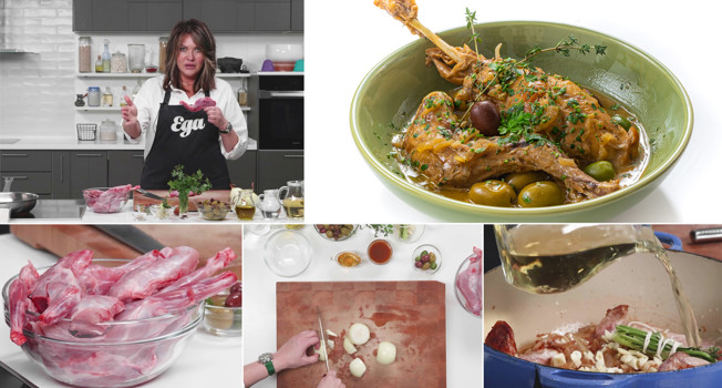 Фрикасе из кролика с оливками фото