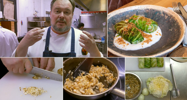 Голубцы с топинамбуром, полбой и грибами фото