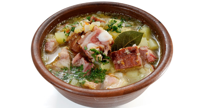 Гороховый суп с копченостями фото