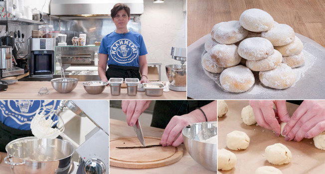 Как готовят греческое печенье курабье фото