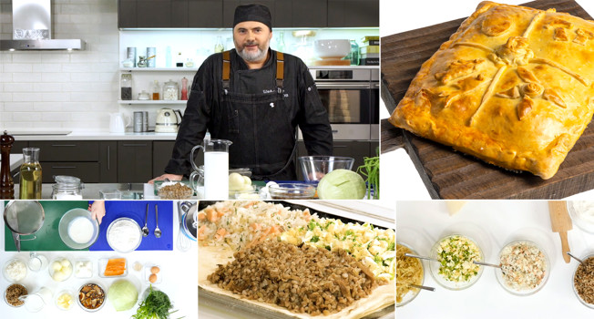 Как испечь кулебяку на четыре угла фото