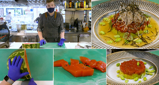 Как из арбуза сделать тунца фото