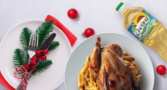 Как накрыть новогодний стол с одной бутылкой масла?   фото