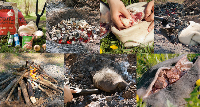 Как приготовить баранину в земле фото