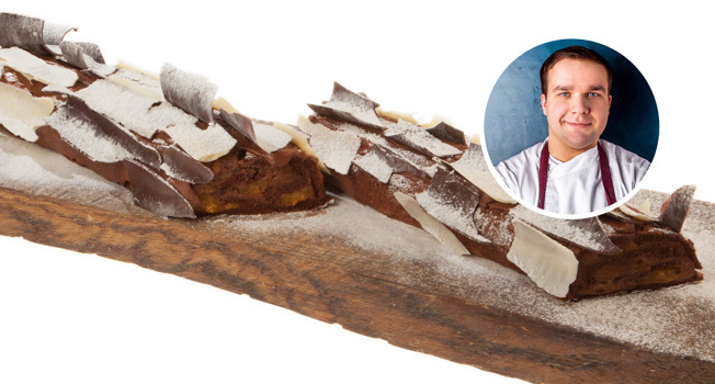 Как сделать рождественское полено без муки фото