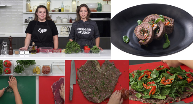 Мясной рулет в духовом шкафу фото