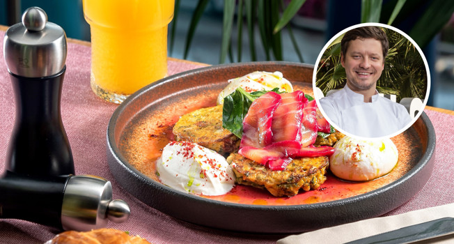 Овощные оладьи с лососем фото