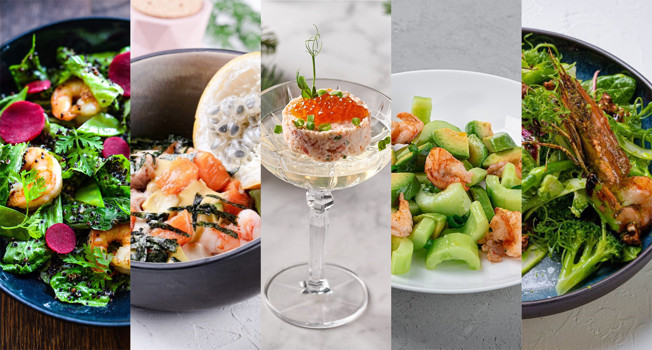 Салаты с креветками  фото