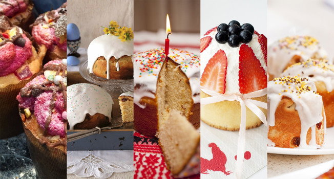 Шесть красивых куличей фото