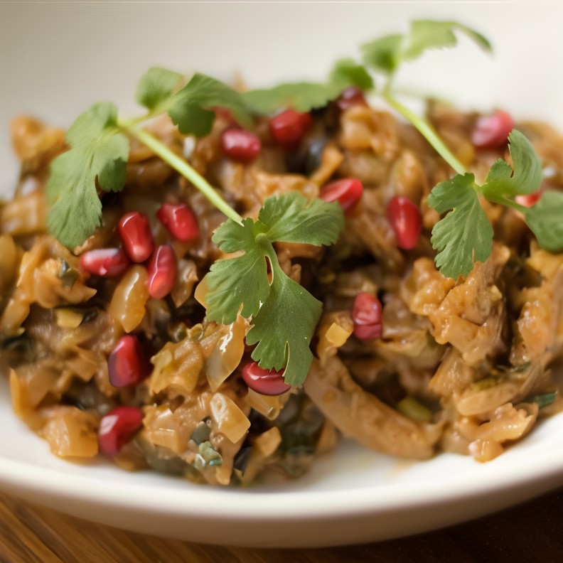 Аджапсандали с зернами граната