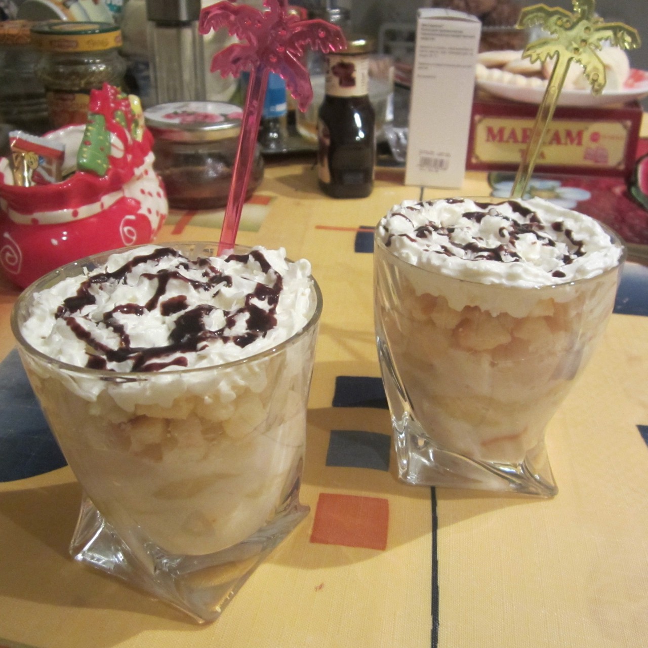 Английский трайфл с бананами и кокосовым молоком