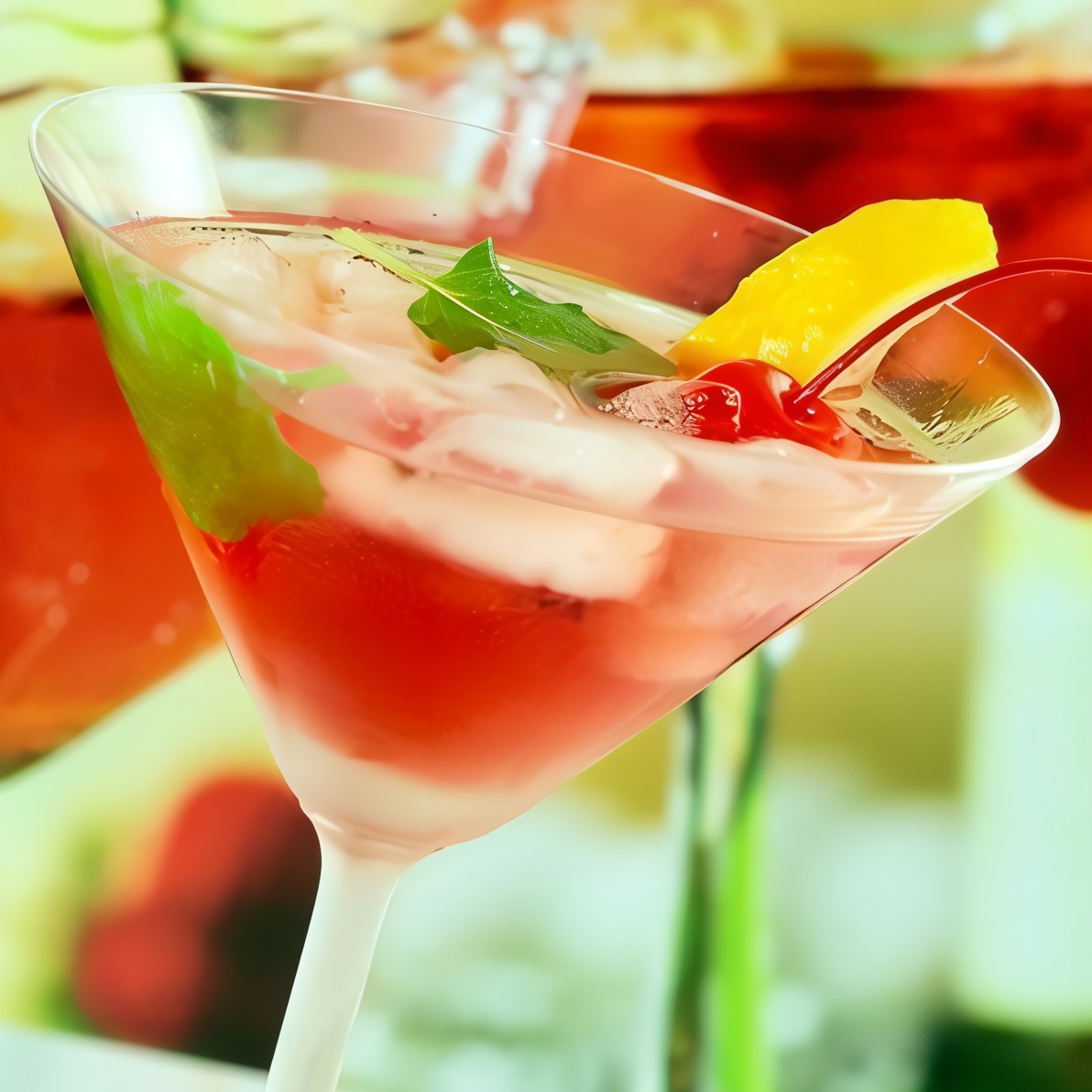 Апельсиново-малиновый коктейль с шампанским