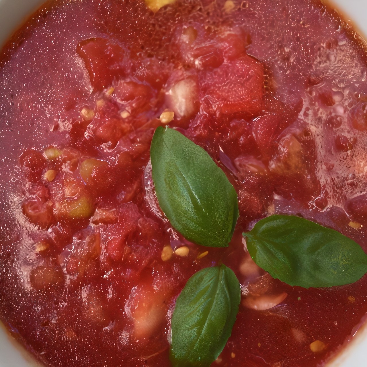 Арбузный гаспачо с базиликом