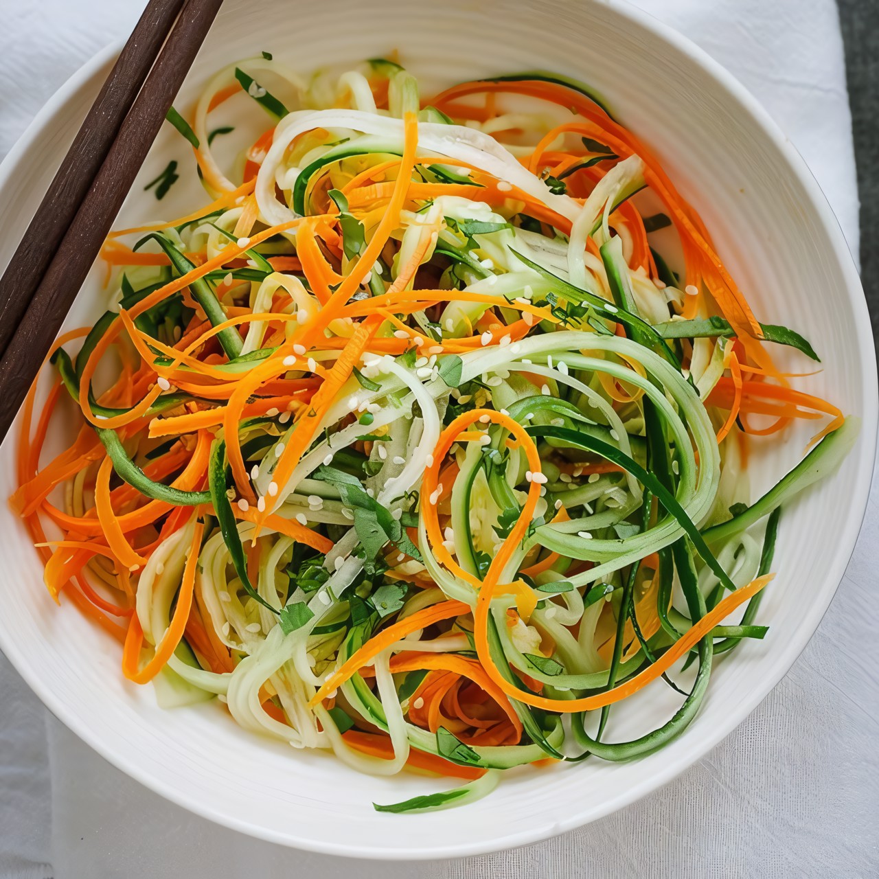 Азиатский салат из огурца и моркови с кинзой