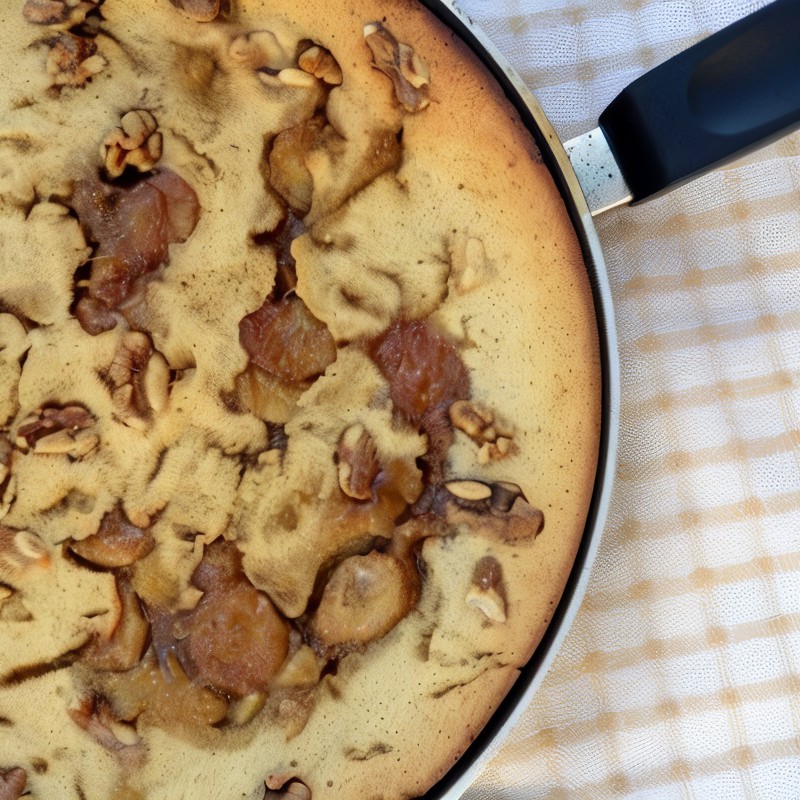 Банановый пирог с шоколадом и орехами