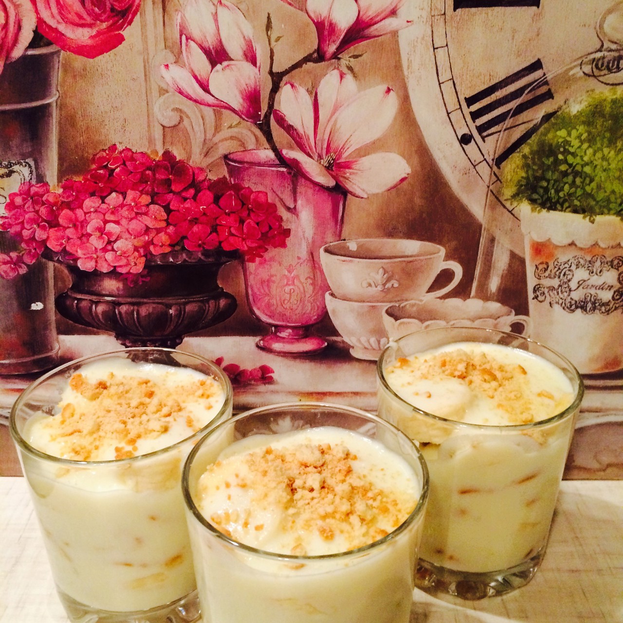 Банановый пудинг с печеньем