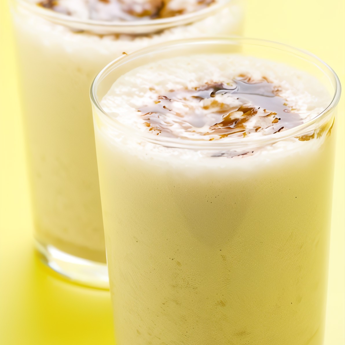 Бананово-карамельный милкшейк с карамельным соусом