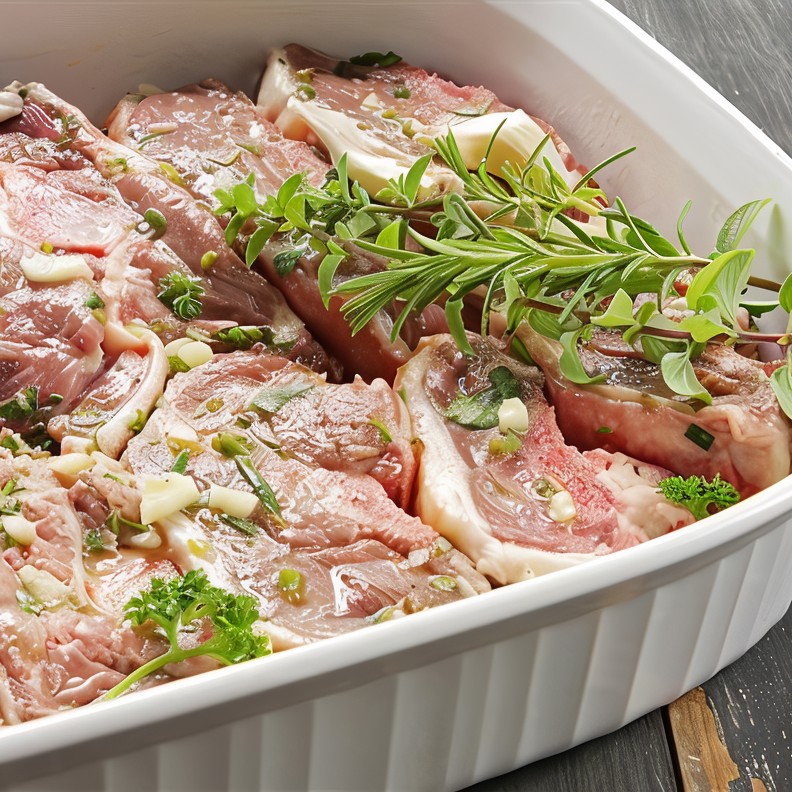 Баранина, маринованная с чесноком и орегано