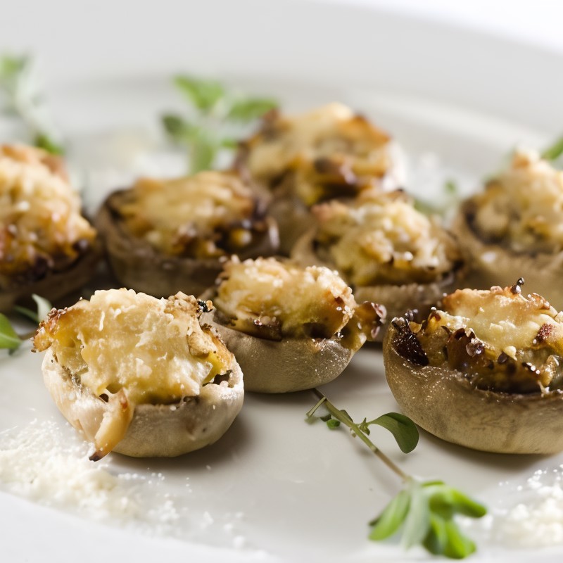 Белые грибы фаршированные крабами