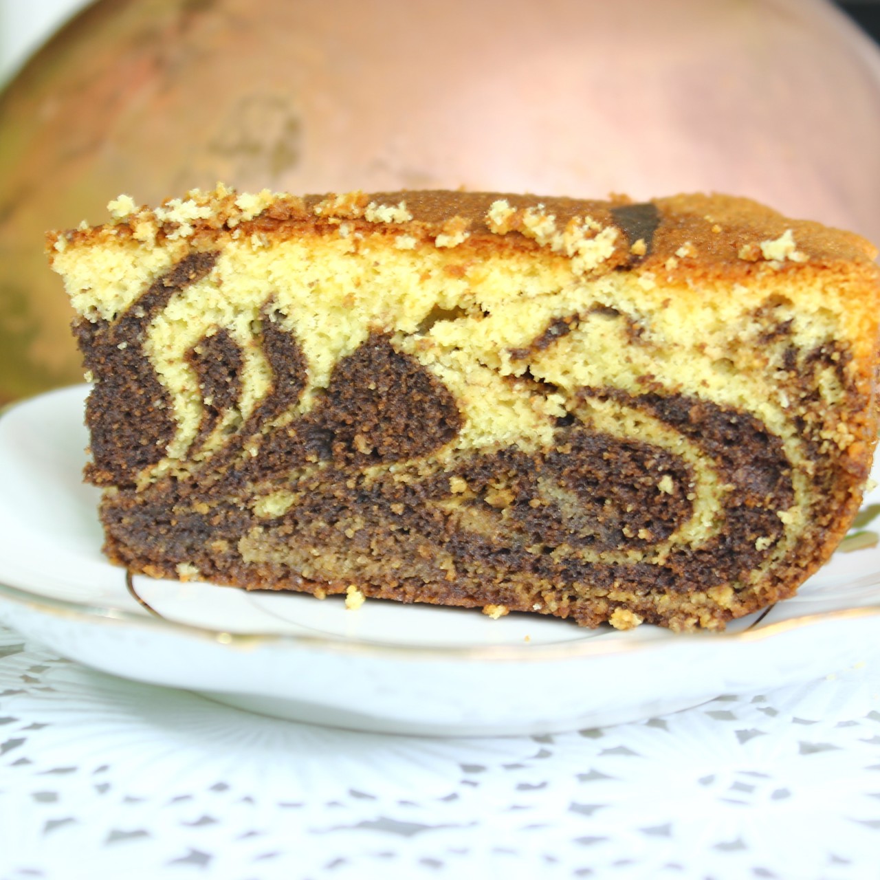 Безглютеновый пирог «Зебра» с черемуховой мукой