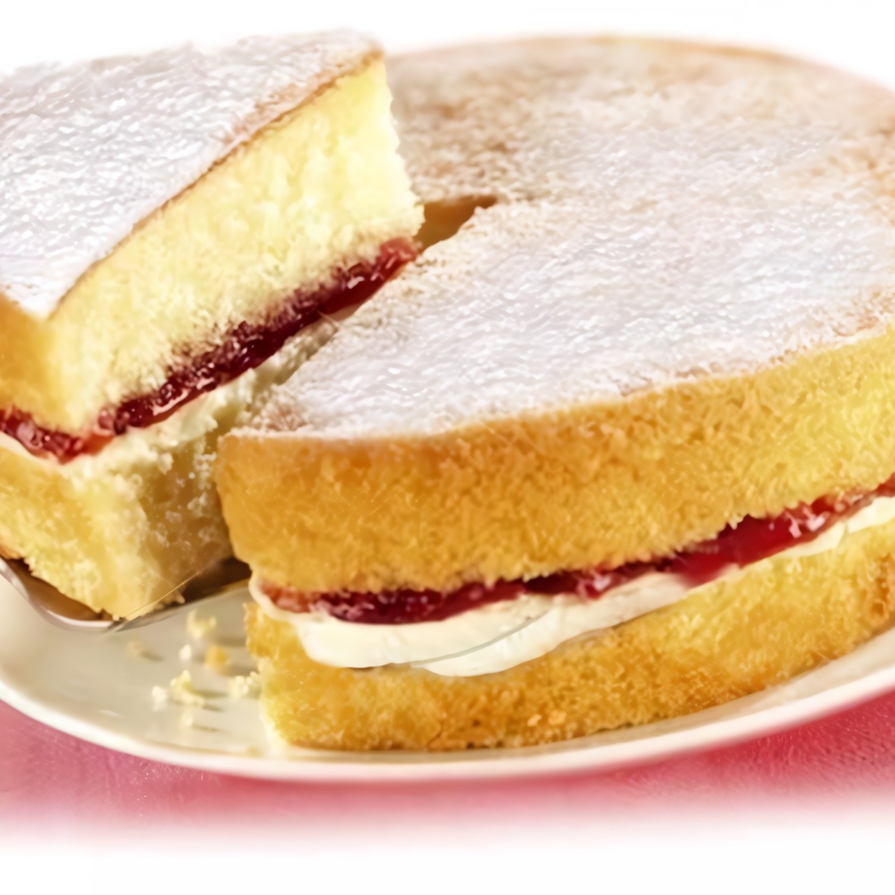 Бисквит с малиновым вареньем
