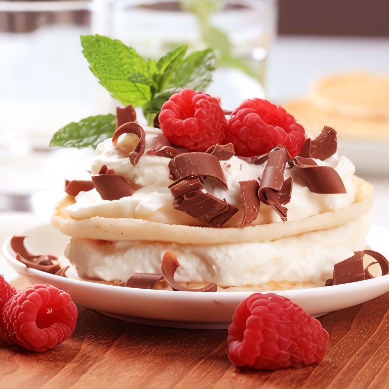 Бисквитные пирожные с творогом и малиной