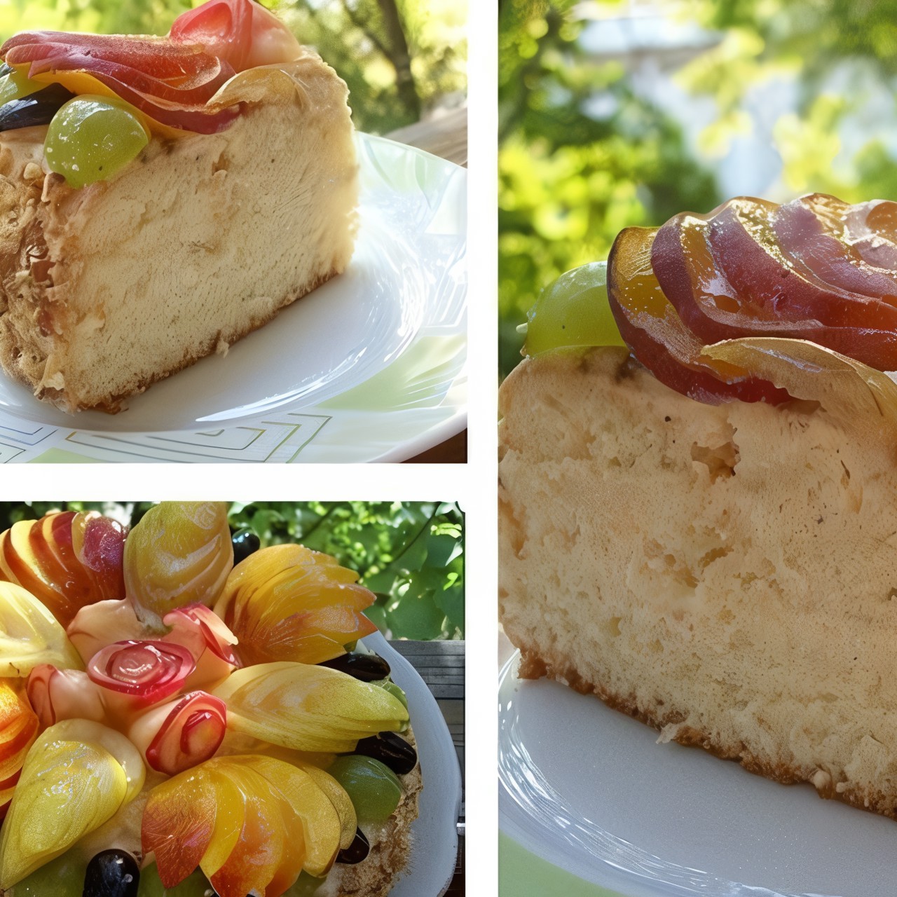 Бисквитный торт со сливочно-яблочным кремом