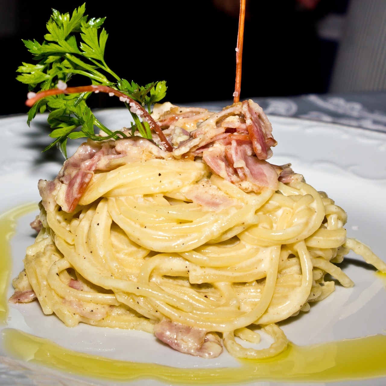 Быстрые спагетти карбонара