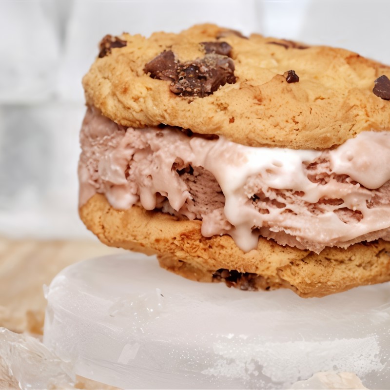 Быстрый торт из мороженого с бисквитами