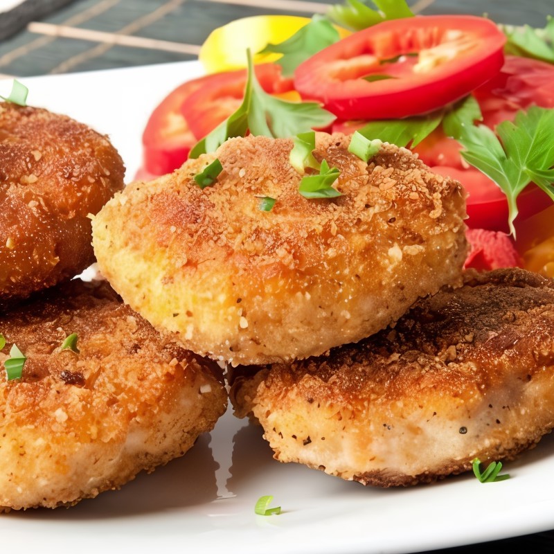 Биточки из картофеля и ветчины на завтрак