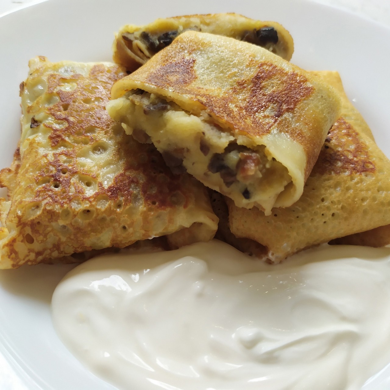 Блинчики с картофелем и грибами