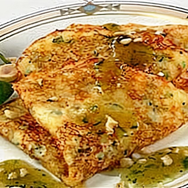 Блинчики с зеленым луком