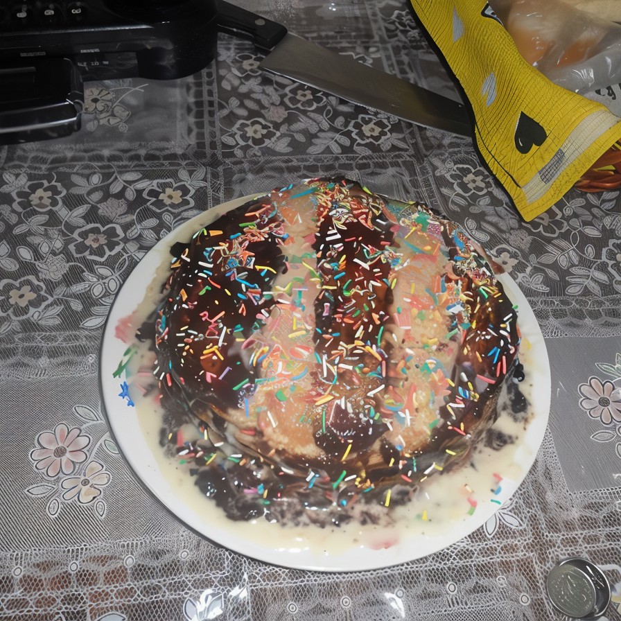 Блинный торт с шоколадной помадкой