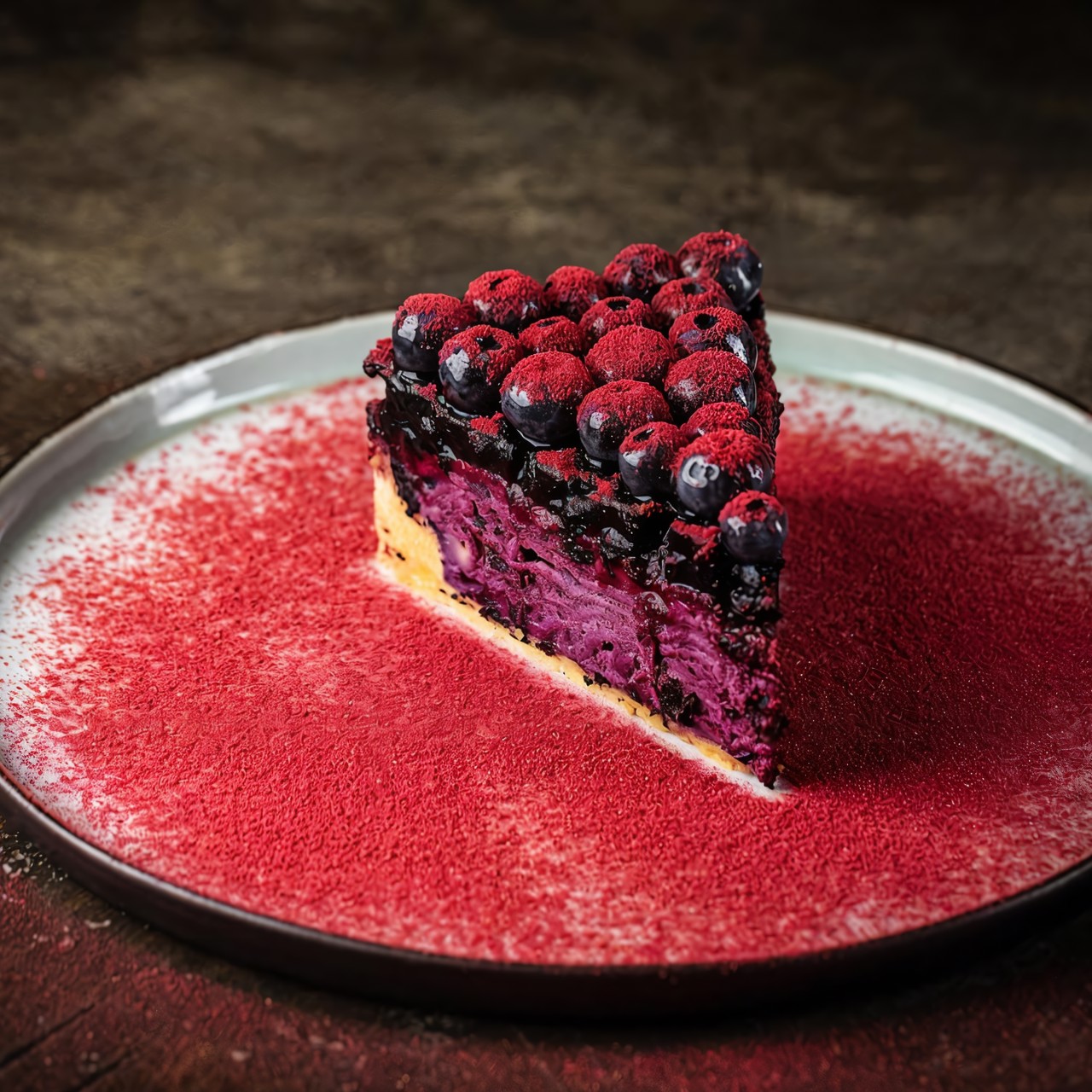 Блинный торт с черникой и голубикой