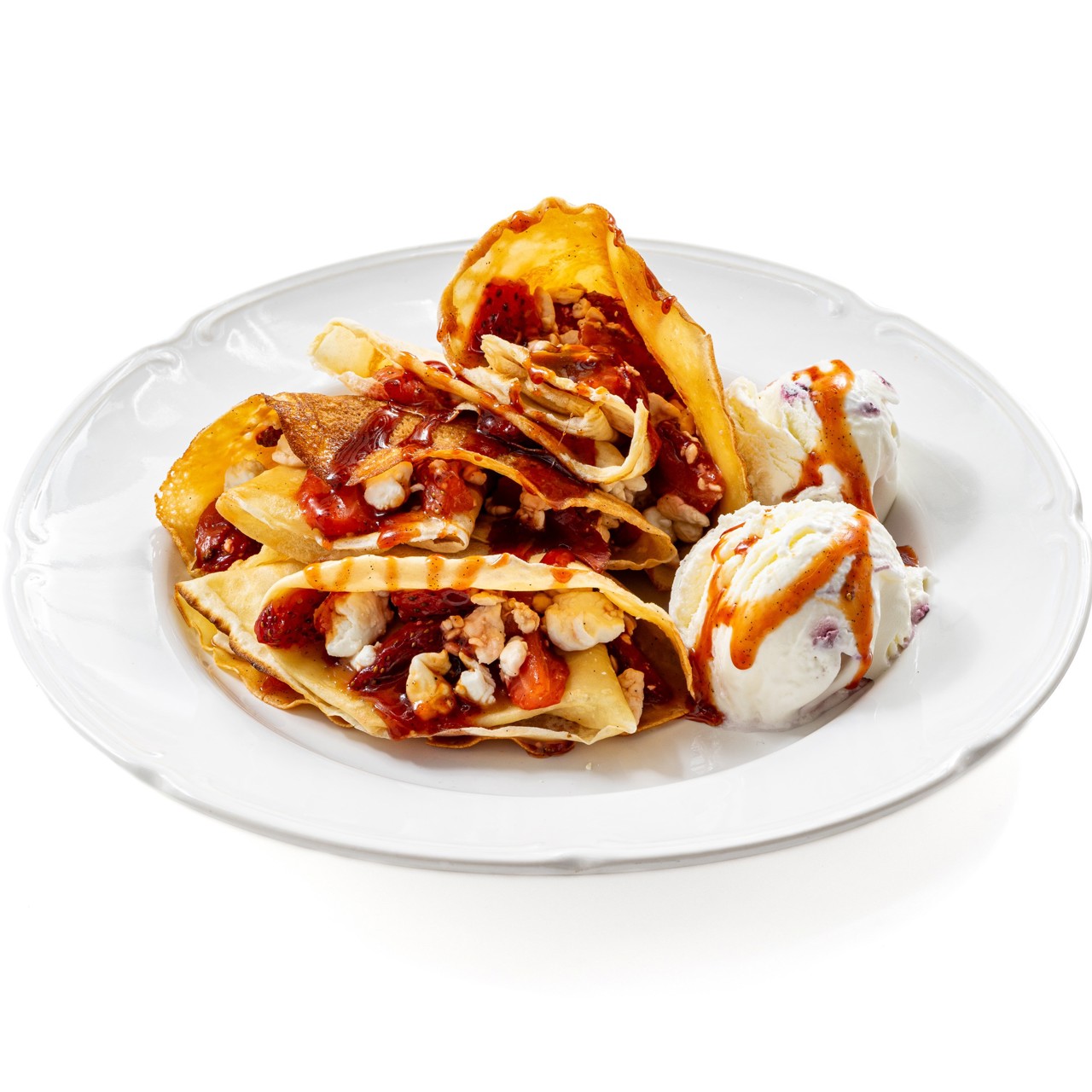 Блины с начинкой из творога с ягодами