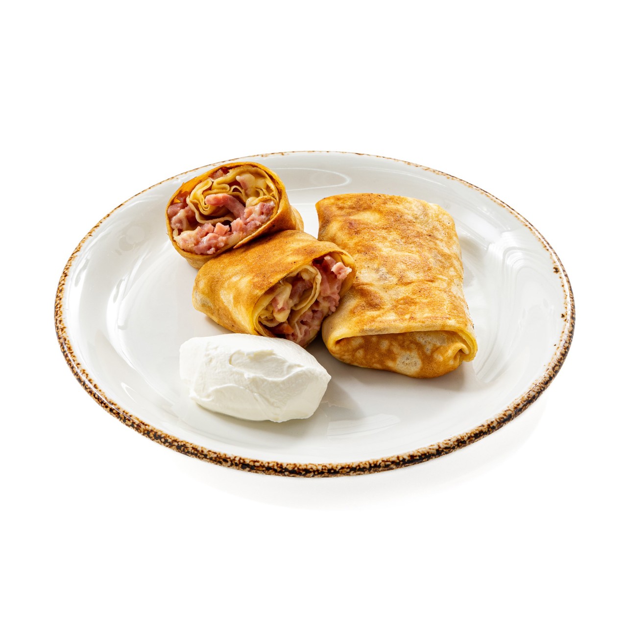 Блины с сыром и ветчиной