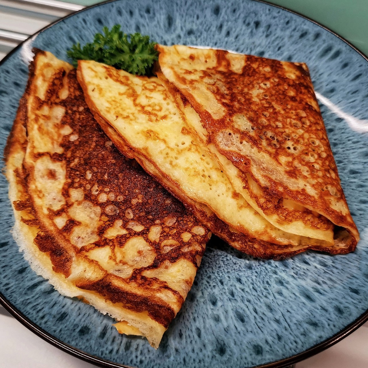 Блины с сыром и зеленью