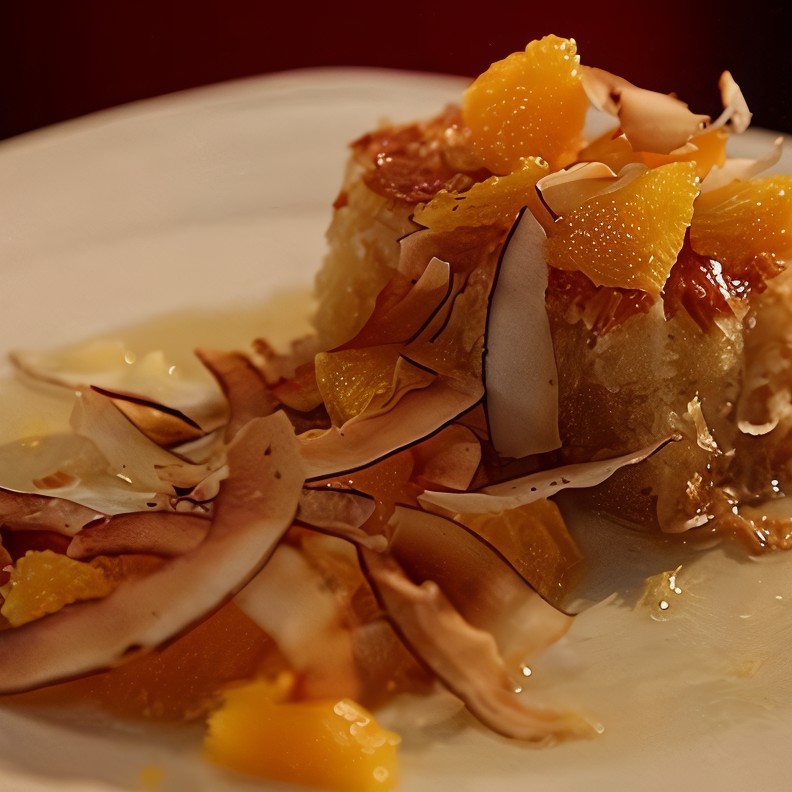 Ближневосточный кокосовый кекс с цитрусовым сиропом