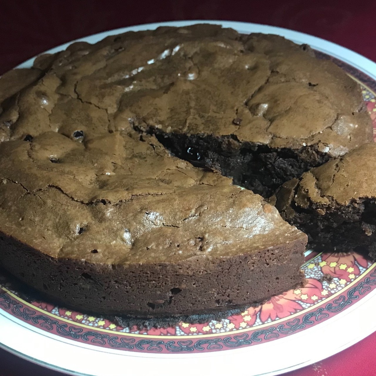 Брауни с замоченной в коньяке клюквой