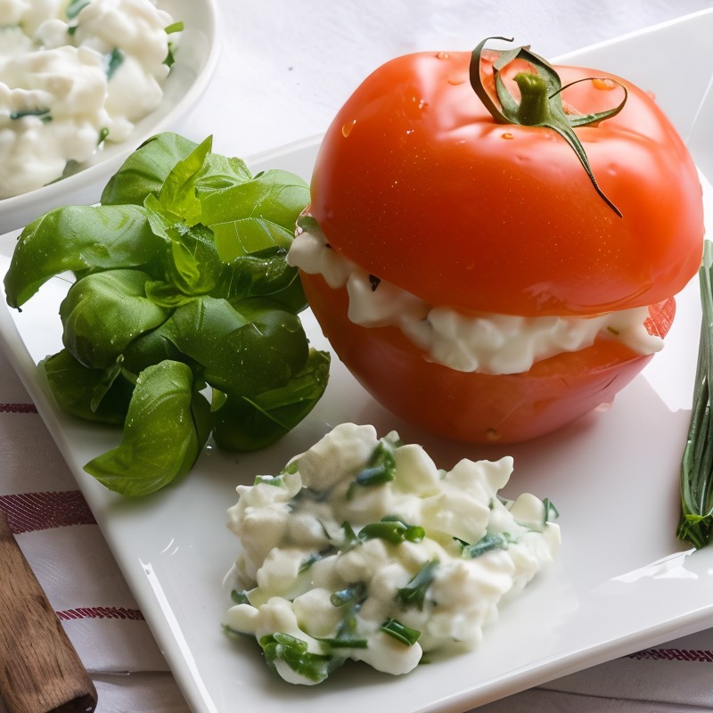 Брынза со свежей зеленью