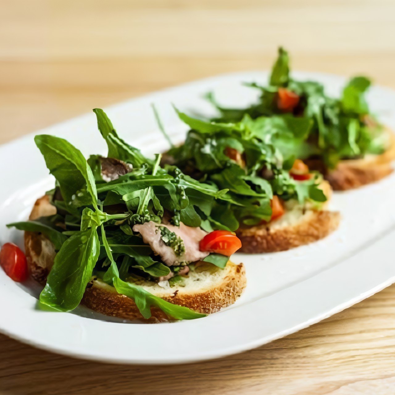 Брускетта с ростбифом  и вялеными помидорами