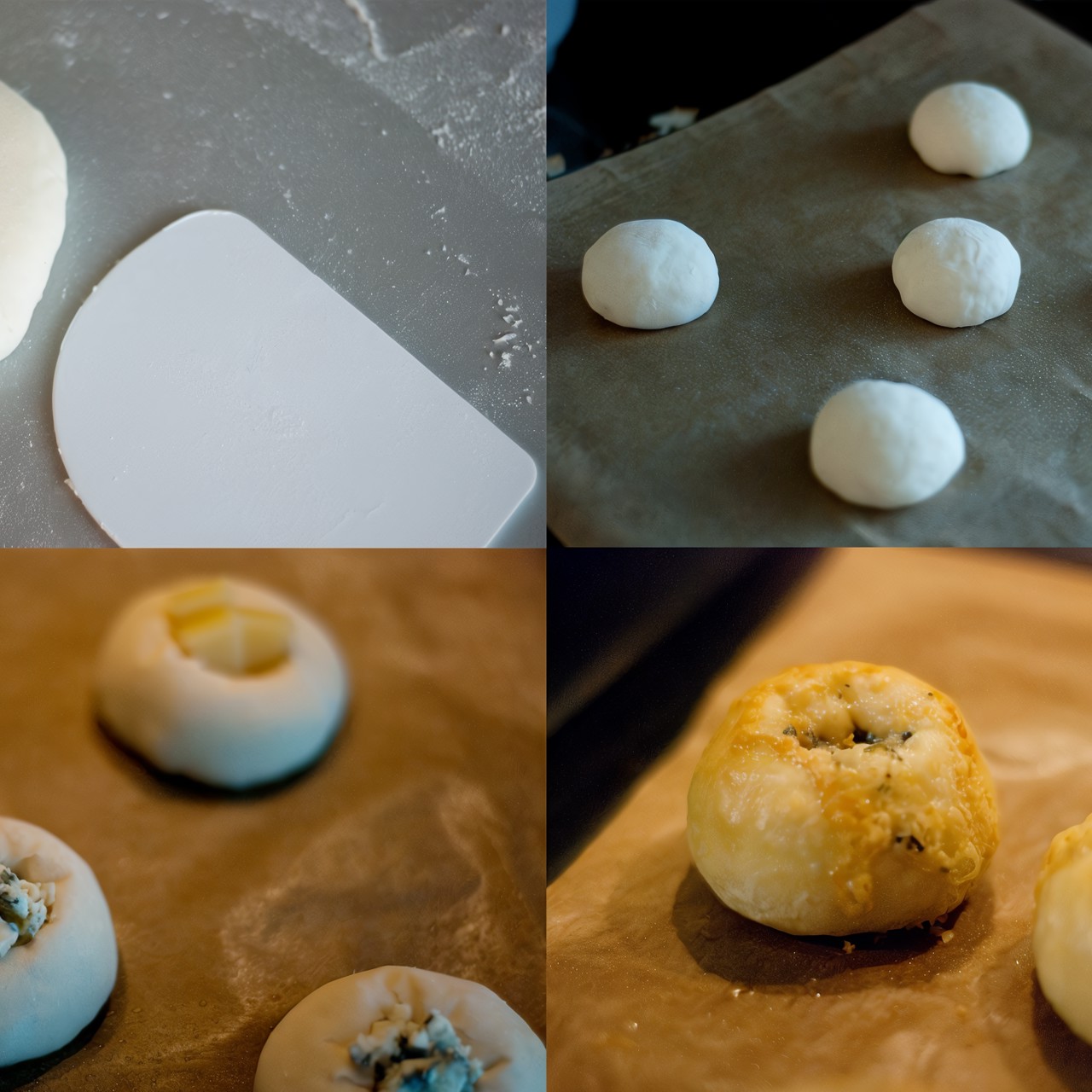 Булочки с голубым сыром и чесноком